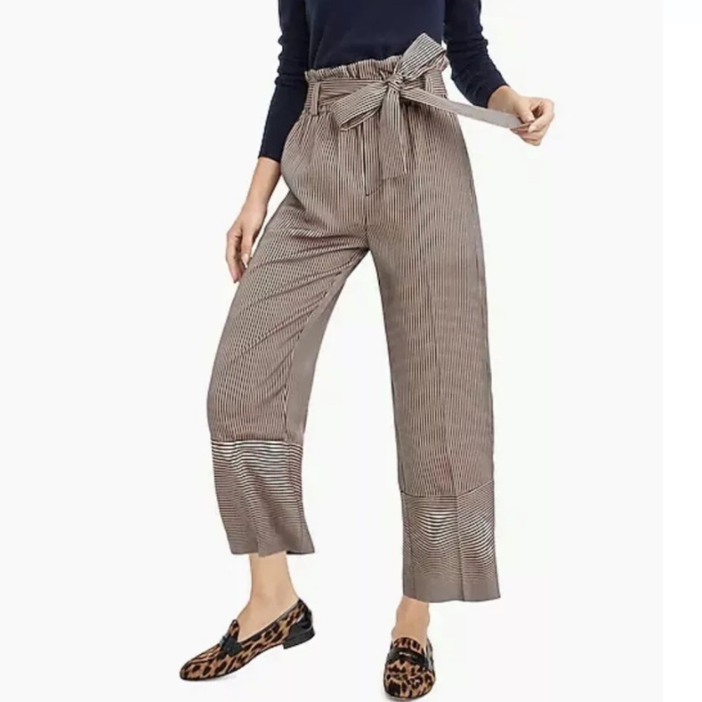 J.Crew Point Sur Paperbag Striped‎ Crop Pants